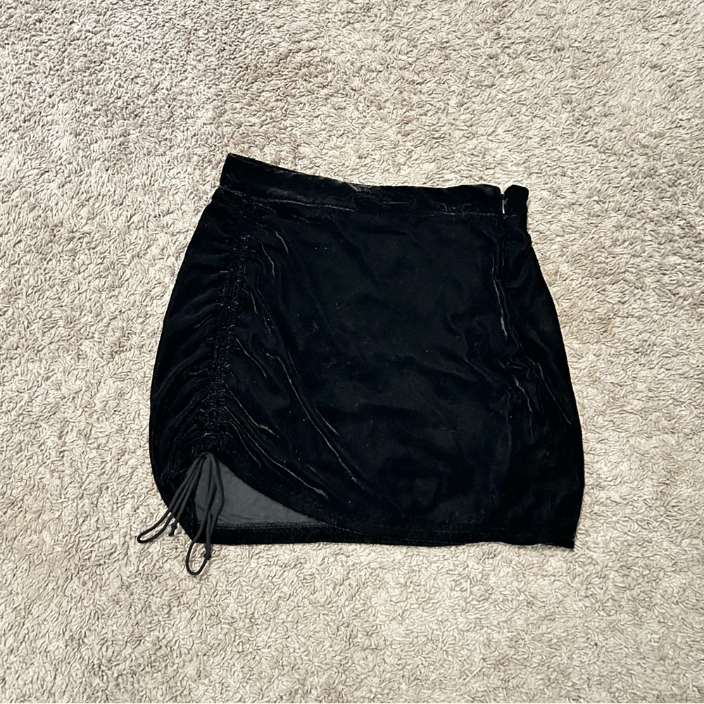 free people black velvet skirt